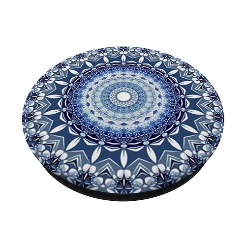 Cell Phone Pop Out Button Holder Mandala Floral Sky Blue PopSockets PopGrip: Swappable Grip for Phones & Tablets PopSockets Adhesive PopGrip - style: Adhesive PopGrip