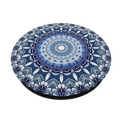 Cell Phone Pop Out Button Holder Mandala Floral Sky Blue PopSockets PopGrip: Swappable Grip for Phones & Tablets PopSockets Adhesive PopGrip - style: Adhesive PopGrip
