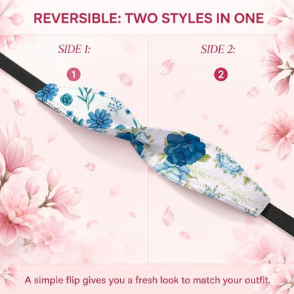 Switchbands Aesthetic Flower Phone Grip Strap – Reversible Floral Phone Strap, Arthritis Friendly, Anti-Theft Security, Wireless Charging Compatible, Universal Cell Phone Grip – Blue Ditsy - color: Blue Ditsy, size: Pack of 1