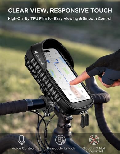 whale fall Bike Phone Holder, Waterproof Handlebar Bag for Phones up to 7" | 360° Rotatable Mount, TPU Touchscreen, Quick Release, Anti-Shake, Extra Storage and Rain Cover for Navigation and Rides