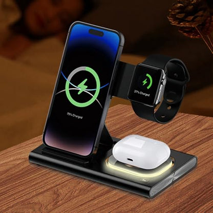 Charging Stand for Phone 16 15 14 13 12 11 Watch 10 9 8 7 6 5 4 3 2 and Earphone 4 3 2 Multiple Device Charging - color: black