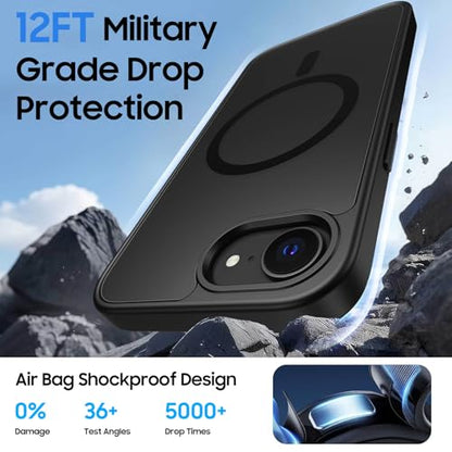 Magnetic for iPhone 17e/iPhone 16e Wallet Case with Card Holder | Compatible with MagSafe, Shockproof Phone Cover with Detachable RFID Blocking Credit Card Slot, Black - color: Black, size: iPhone 17e/16e