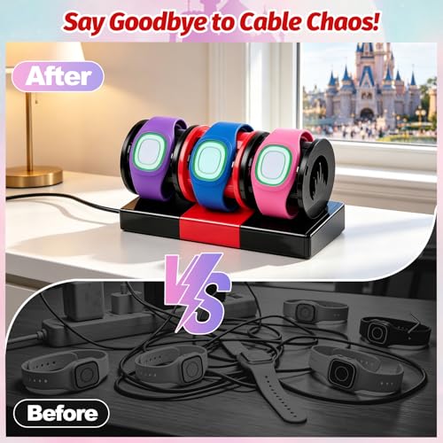 Modular Charging Stand for MagicBand+, Expandable 2-4 Slot Dock - color: 3-Slot Modular Pack