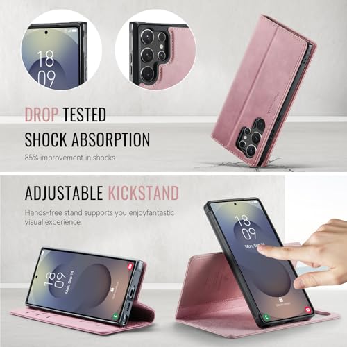 for Samsung Galaxy S26 Ultra 2in1 Detachable Wallet Case, Pink | Compatible with Magsafe, Magnetic, RFID Blocking Card Holder, Shockproof, Kickstand, Wireless Charging, PU Leather Flip Cover - color: (Detachable 2 in 1)-Pink, size: Galaxy S26 Ultra