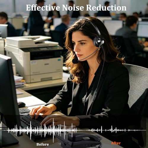 Callez Telephone Headset for Grandstream Avaya Panasonic Snom Ooma Phones - color: Silver