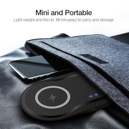 Wireless Charger, 20W Dual Wireless Charging Pad,Fast Charging Pad for Samsung Galaxy S24/S24 Ultra/S23/S22/S21/S20, for iPhone 16/15/14/13/12/11/XR/X, for Airpods 4/3/2/Pro, and More.(with Adapter)