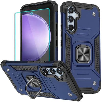 for Samsung S23 FE Case: S23 FE Case with Screen Protector: (Heavy Duty) Military Grade 360° Rotatable Kickstand Shockproof Protective Cases for Samsung Galaxy S23 FE (Blue) - color: Samsung S23 FE Case Blue