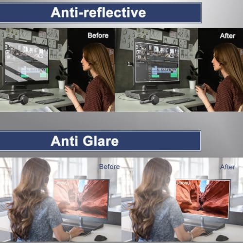 2 Pack 27" Anti Glare Matte Screen Protector for Sceptre/LG/Dell/HP/Acer/ViewSonic/ASUS/Aoc/Samsung/KOORUI/InnoView/CRUA/BenQ/SANSUI Diagonal 27" 16:9 LED PC Screen Gaming Monitor (23.5" x 13.3" / W x H) - size: 27 inch
