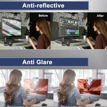 2 Pack 27" Anti Glare Matte Screen Protector for Sceptre/LG/Dell/HP/Acer/ViewSonic/ASUS/Aoc/Samsung/KOORUI/InnoView/CRUA/BenQ/SANSUI Diagonal 27" 16:9 LED PC Screen Gaming Monitor (23.5" x 13.3" / W x H) - size: 27 inch