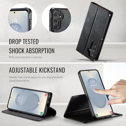 for Samsung Galaxy S26 5G 2in1 Detachable Wallet Case, Black | Compatible with Magsafe, Magnetic, RFID Blocking Card Holder, Shockproof, Kickstand, Wireless Charging, PU Leather Flip Cover - color: (Detachable 2 in 1)-Black, size: Galaxy S26