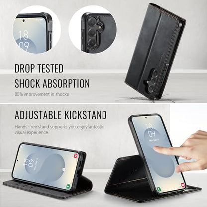 for Samsung Galaxy S26 5G 2in1 Detachable Wallet Case, Black | Compatible with Magsafe, Magnetic, RFID Blocking Card Holder, Shockproof, Kickstand, Wireless Charging, PU Leather Flip Cover - color: (Detachable 2 in 1)-Black, size: Galaxy S26