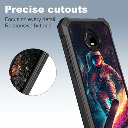 for Schok Volt Sv67q Sv67332 Case with Screen Protector, Military Grade Drop Protection, Dual Layer Hybrid Shockproof Protection TPU Phone Case for Schok Volt Sv67q, Astronaut Snowboarding - color: Astronaut Snowboarding