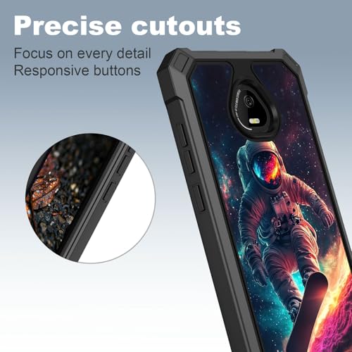 for Schok Volt Sv67q Sv67332 Case with Screen Protector, Military Grade Drop Protection, Dual Layer Hybrid Shockproof Protection TPU Phone Case for Schok Volt Sv67q, Astronaut Snowboarding - color: Astronaut Snowboarding