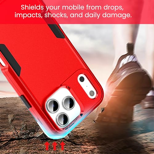 MXX for iPhone 17 Pro Max Case, Heavy Duty 3 in 1 Wing Design Protective Cover with MagSafe, Phone Case 2025 (Red) - color: Red, size: iPhone 17 Pro Max