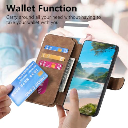 2 in 1 Detachable Wallet Case for Google Pixel 10a CMG Brown | PU Leather Magnetic Flip Folio Case with RFID Blocking Card Holder, Credit Card Slots Kickstand, Shockproof Protective Cover - color: Brown, size: Google Pixel 10a