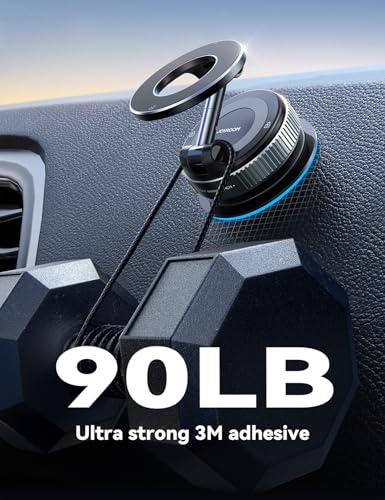 JOYROOM Magsafe Car Mount, Car Mount for iPhone with Strong Magnet, 360° Metal Strut Vacuum Suction Cup Phone Mount for iPhone 17 Air Pro Max/16 15 14 13 12 Series& Android Magsafe Case, Dark Blue