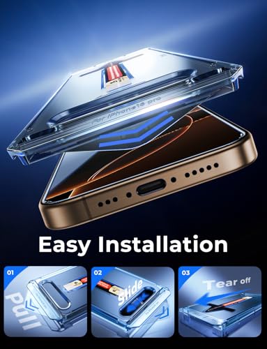 MAGIC JOHN Easy Installation for iPhone 16 Pro Screen Protector, 2 Pack - size: iPhone 16 Pro-6.3 inch