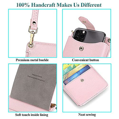 Peacocktion Small Crossbody Cell Phone Purse for Women, Lightweight Mini Small Crossbody Bags for Women with Card Slots - color: 07-pink
