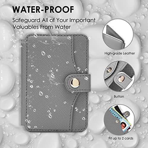 Phone Wallet For Men,Card Holder For Back Of Phone With 1pc Sticky Adhesive - color: Gray