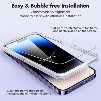 UNBREAKcable 3-Pack Screen Protector for iPhone 14 Pro Tempered Glass - size: iPhone 14 Pro