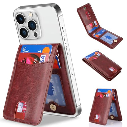 Cavor Compatible with Magsafe Wallet, Magnetic Wallet for iPhone,Dark Brown - color: C-Dark Brown