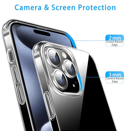 JJGoo Compatible with iPhone 15 Pro Case Clear, Soft Clear Fiexible TPU Phone Cases, Shockproof Transparent Bumper Cover Slim Thin Phone Case - color: Clear