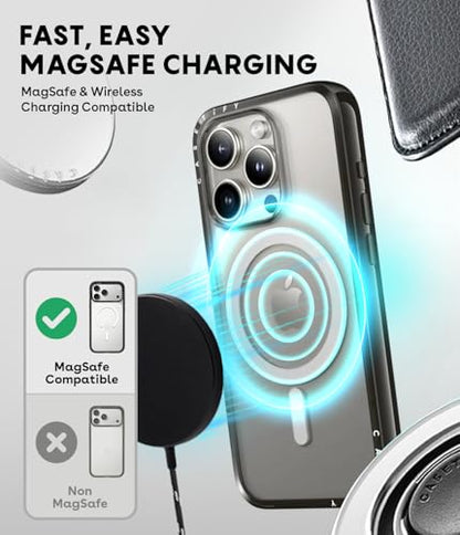 CASETiFY for iPhone 15 Case - Compact Compatible with MagSafe | Slim and Sleek | 4ft. 2x Military Grade Drop Protection | Stargazer Lily | Black - color: 15. Stargazer Lily, size: Iphone 15 (Magsafe)