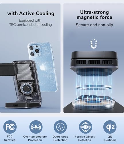 Koolehaoda Qi2.2 3 in 1 Wireless Charging Station with TEC Active Cooling