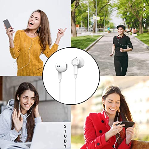 BENEWY in-Ear Headphones, 3.5mm Earphones Wired Earbuds with Microphone - color: White