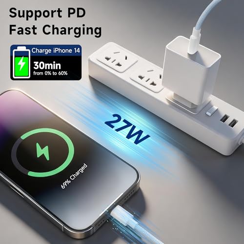 USB C to Lightning Cable 1M Apple MFi Certified iPhone Fast Charger Cable - color: Blud