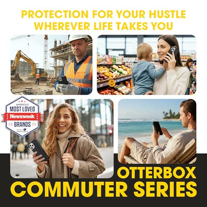 OtterBox iPhone 15 Pro - Commuter MagSafe Case - Slim & Tough - Pocket-Friendly - Dual Layer Drop Protection - Port Covers – Non-Retail Packaging - Black | 3X MIL Drop Protection - Dual-Layer Shockproof Design - Pocket-Friendly - Raised Edges - Port Cover