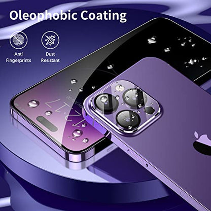 Fotbor Privacy Screen Protector for iPhone 14 Pro Max with Camera Lens Protector [3+3 Pack], with Easy Installation Kit, Anti Spy Private Full Coverage Tempered Glass Film 6.7 Inch, Bubble Free - size: iPhone 14 Pro Max-6.7 inch