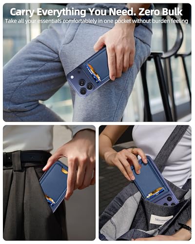 For Magsafe Wallet with Money Clip, 5 Card Holder, Adjustable Stand | Strongest Magnetic Wallet for iPhone 17/16/15/14/13/12 Series, ID Window, RFID Blocking, Not for 13/12 Mini, Navy Blue - color: Navy Blue