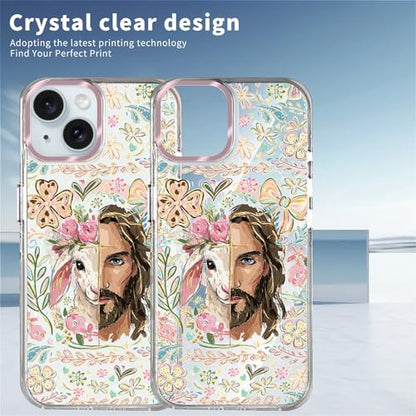 VisEnt Clear Case for iPhone 15, Magnetic Phone Case, Transparent Slim Cover, Military Grade Protection, Shockproof, Anti-Yellowing, Scratch Resistant, Christian Jesus Lamb - color: Christian Jesus Lamb, size: Iphone 15