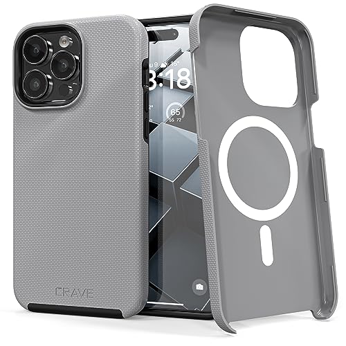 Crave Dual Guard for iPhone 15 Pro Max Case, Compatible with MagSafe Shockproof Protection Dual Layer Case for Apple iPhone 15 Pro Max (6.7") - Slate - color: Slate