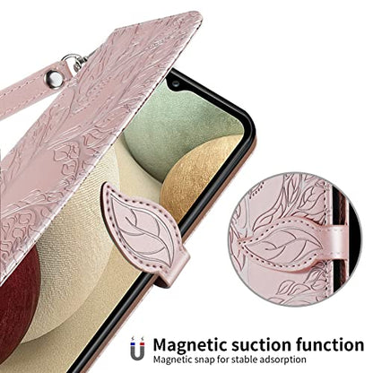 Wallet Case for Samsung Galaxy S26 2026 with Card Holder,Rose Gold | Credit Slots, Wrist Strap, Folio Kickstand ,Shockproof TPU Shell,Magnetic Closure PU Leather Protective Phone Cover - color: Rose gold, size: samsung galaxy s26