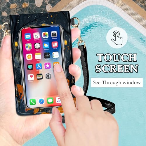 Small Crossbody Bags for Women Touchscreen Cell Phone Bag Cross Body Purses with adjustable Strap,Gifts For Teenage Girls - color: Black Cat on Halloween Night