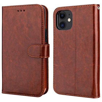 Bocasal Detachable Wallet Case Card Holder for iPhone 11, Brown | Kickstand Card Slots Holder PU Leather Magnetic Shockproof Wrist Strap Removable Flip Protective Cover 6.1 inch - color: Brown