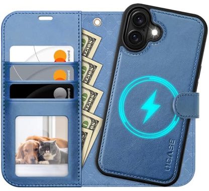 OCASE for iPhone 17 Detachable Wallet Case with Card Holder, 2 in 1 PU Leather Flip Folio with RFID Blocking Stand Wrist Strap Shockproof Phone Cover 6.3 Inch 2025, Light Blue - color: Light Blue, size: iPhone 17