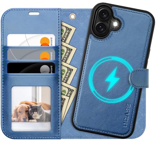 OCASE for iPhone 17 Detachable Wallet Case with Card Holder, 2 in 1 PU Leather Flip Folio with RFID Blocking Stand Wrist Strap Shockproof Phone Cover 6.3 Inch 2025, Light Blue - color: Light Blue, size: iPhone 17