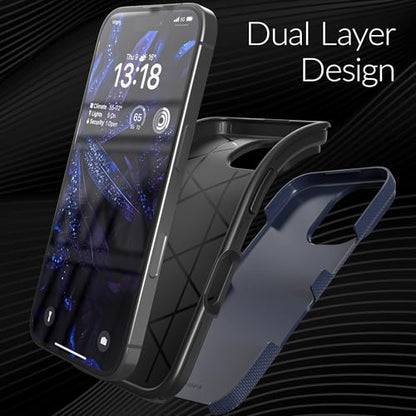 Crave Dual Guard Compatible with iPhone 16 Case, Compatible with MagSafe Shockproof Protection Dual Layer Case for Apple iPhone 16 (6.1") - Navy - color: Navy