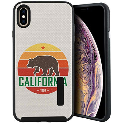 CasesOnDeck Case Compatible with [Apple iPhone X | iPhone Xs][Grip Tactical] iPhone Xs Hybrid Bump and Drop Protection Case Slim Fit Dual Layer Cover (California) - color: California