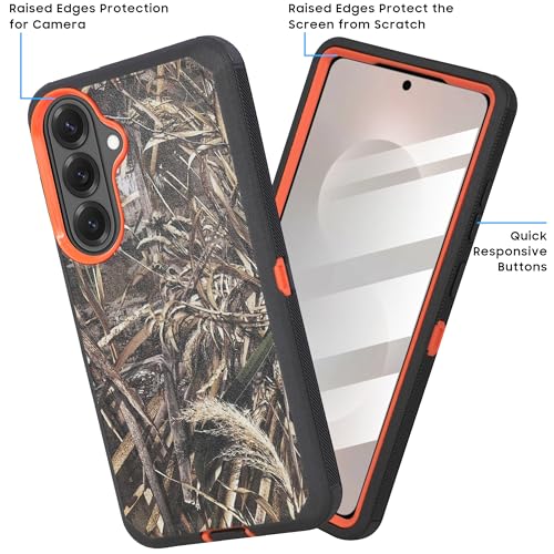 Compatible for Samsung S26 Rugged Case with Belt Clip Holster & Built-in Screen Protector, Heavy-Duty Full-Body Shockproof Cover, Military-Grade Protective Phone Case (Camo) - color: Camo