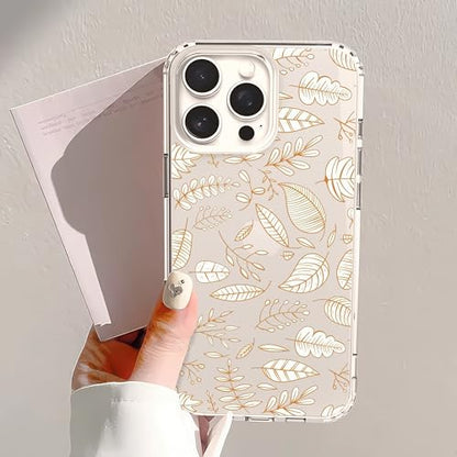 IAIYOXI Clear Case for iPhone 16, [Crystal Clear Military-Grade Drop Protection], Non-Yellowing, Slim Lightweight Transparent TPU Bumper Phone Case Cover Design - Line Leaves - color: Line Leaves, size: iPhone 16