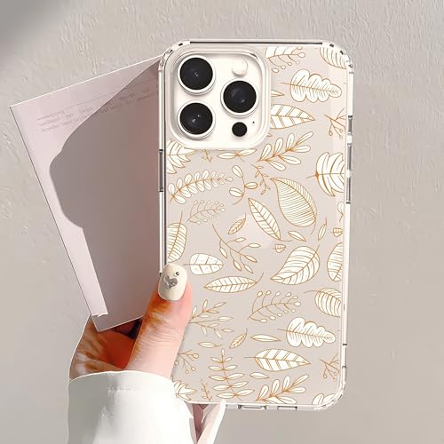 IAIYOXI Clear Case for iPhone 16 Pro, [Crystal Clear Military-Grade Drop Protection], Non-Yellowing, Slim Lightweight Transparent TPU Bumper Phone Case Cover Design - Line Leaves - color: Line Leaves, size: iPhone 16 Pro