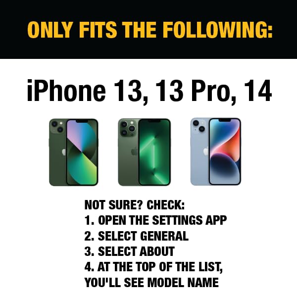 DEWALT Heavy Duty Glass Screen Protector for iPhone 13/13 Pro/14, 2 Pack Tempered Glass Screen Protector, Case Friendly, Perfect Install Tool Included, Long-Lasting Protection - size: iPhone 13/13 Pro/14