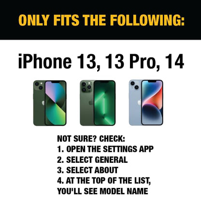 DEWALT Heavy Duty Glass Screen Protector for iPhone 13/13 Pro/14, 2 Pack Tempered Glass Screen Protector, Case Friendly, Perfect Install Tool Included, Long-Lasting Protection - size: iPhone 13/13 Pro/14