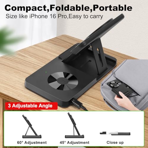 Magnetic 3 in 1 Wireless Charging Station for iPhone 12-17 Series, Charging Station for Multiple Devices, Mag Safe Wireless Charger Stand for Apple Watch Series/Ultra/SE & AirPods 4/3/2/Pro