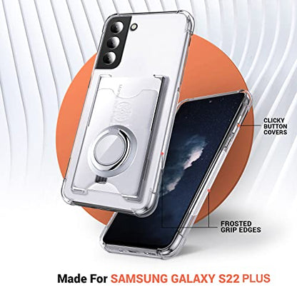 Shields Up for Samsung Galaxy S22 Plus Case with Card Holder Stand, Clear - color: Clear, size: Galaxy S22 Plus