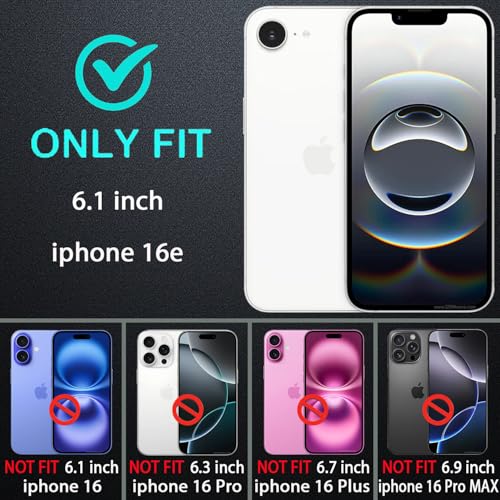 YKHJKLEC for iPhone 16e Case, Military Grade 3 in 1 Heavy Duty Shockproof/Drop Proof/Dust Proof Case with 2Pcs Tempered Glass Screen Protector (Black/Grey) - color: Black/Grey